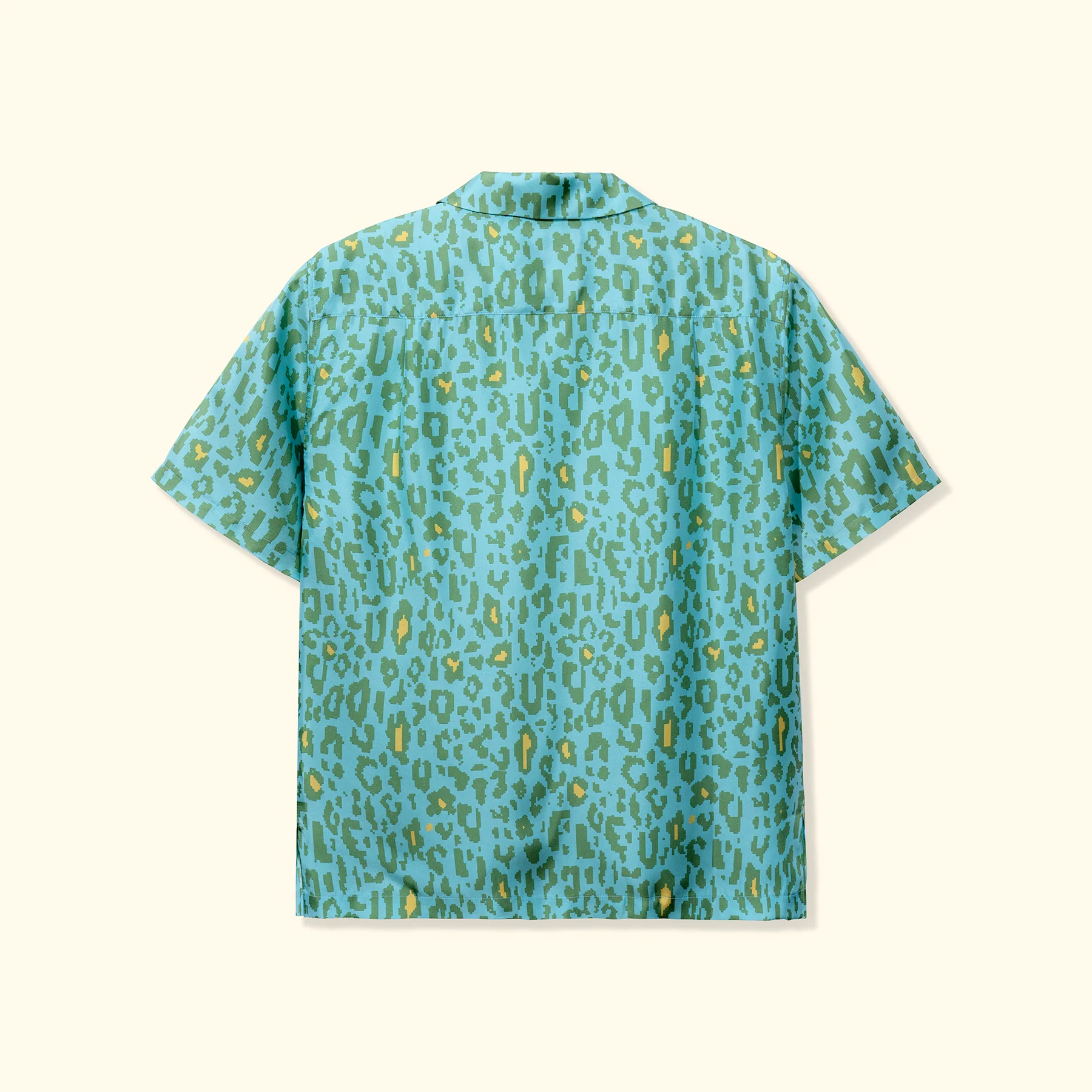 Fleur Camo Silk Button-Up Blue - Image 2