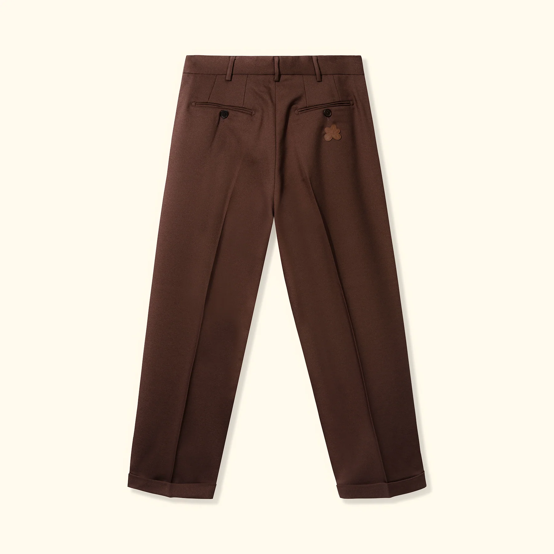 Double Pleated Trousers Brown - Image 2