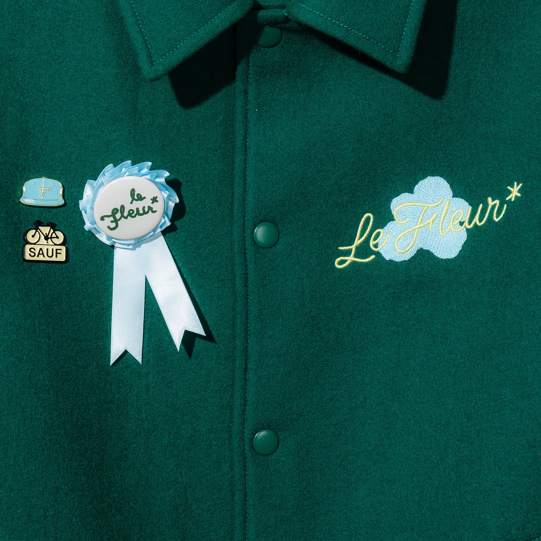 Petalers Varsity Jacket Green - Image 3